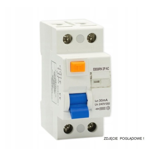 WYŁĄCZNIK RÓŻNICOWOPRĄDOWY EBS9RN 6kA  - 1P+N 16A AC